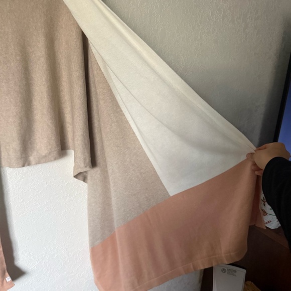 Zestt Travel Scarf Cream, Pink and Tan, OS, Oragnic Cotton - Picture 3 of 8